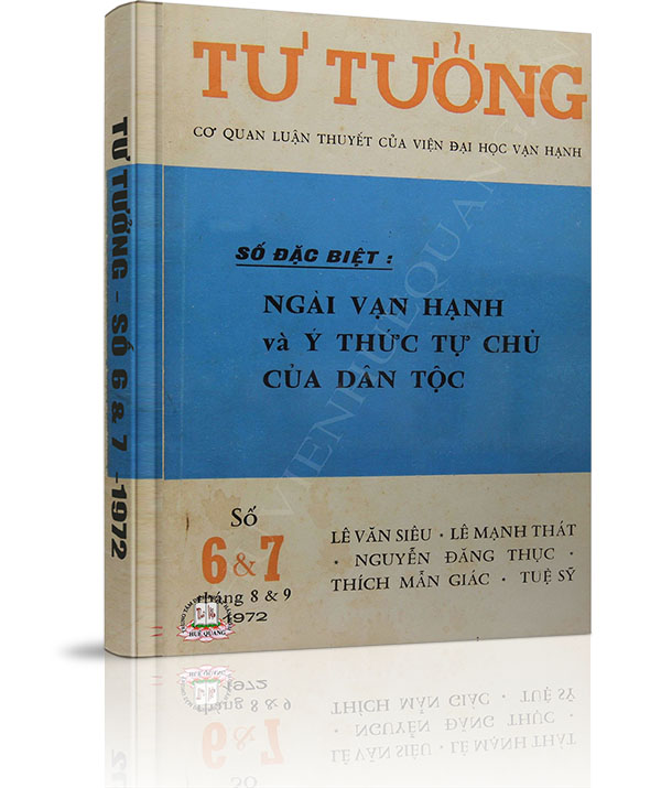 Tạp chí Tư Tưởng - Số 6 và 7 năm 1972