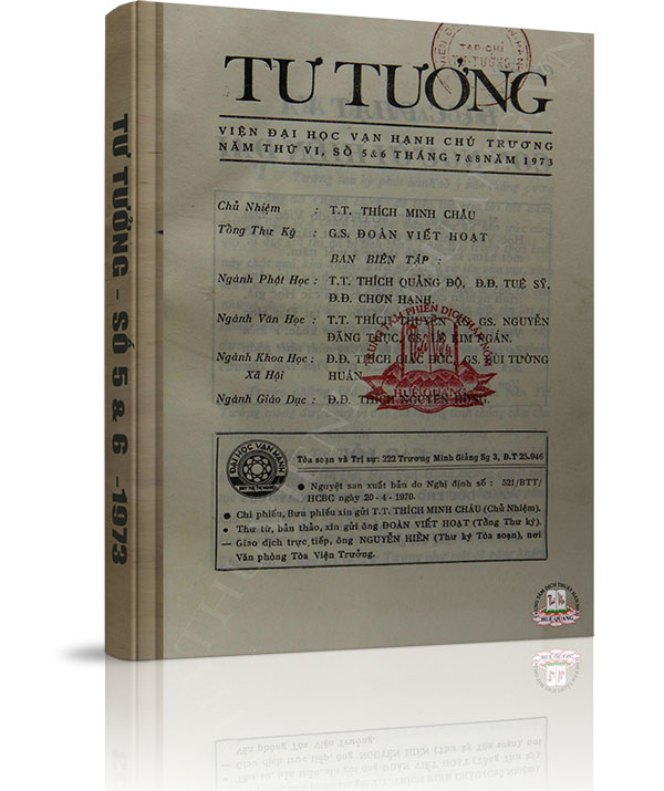 Tạp chí Tư Tưởng - Số 5 và 6 năm 1973